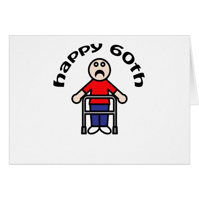 Funny, Mens "Happy 60th" (Front Horizontal)
