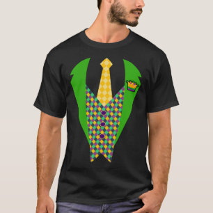 Funny Men's Mardi Gras Shirt Tuxedo Costume For Fa