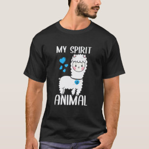 Funny Mens My Spirit Animal Llama I Love Dad Heart T-Shirt