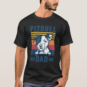 Funny Mens Pit Bull Dad Father Retro Pit Bull Dog T-Shirt