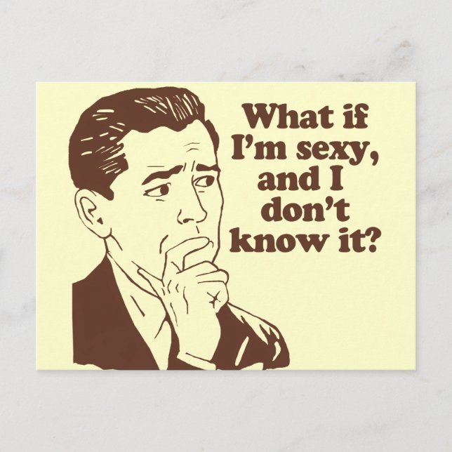 Funny Mens Retro Style Humour Postcard (Front)