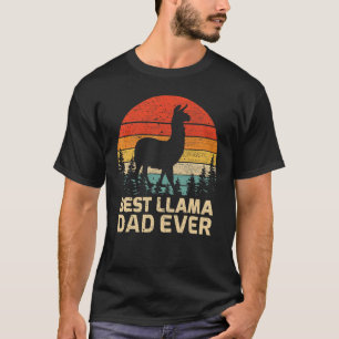 Funny Mens Retro Vintage Best Llama Dad Ever Fathe T-Shirt