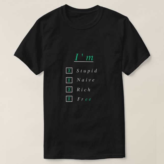 Funny Men's T-Shirt with Text - Customisable (Design Front)