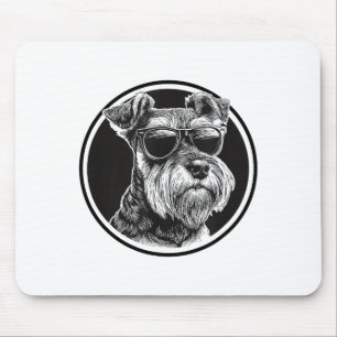 Funny Mens Womens Sungles Logo Miniature Schnauzer Mouse Pad