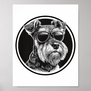 Funny Mens Womens Sungles Logo Miniature Schnauzer Poster