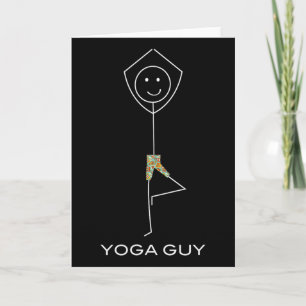 Funny Mens Yoga, Boy Yoga Exercise Card