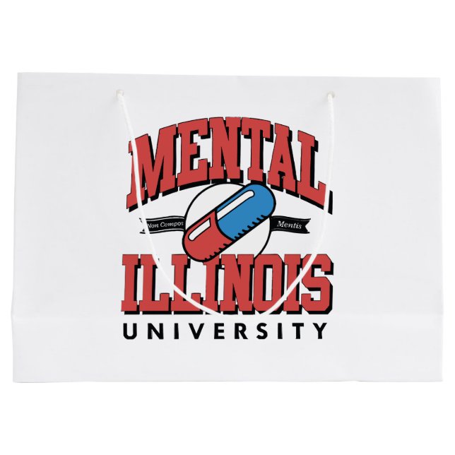 Funny Mental Health Large Gift Bag (Back)