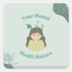 Funny Mental Health   progress not perfecton Square Sticker