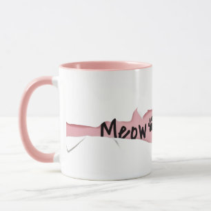 Funny “Meow” Cat with Glasses Design Mug