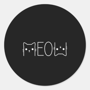 Funny Meow Graphic Merch Casual Cat Lover Cute Cat Classic Round Sticker