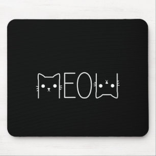 Funny Meow Graphic Merch Casual Cat Lover Cute Cat Mouse Pad