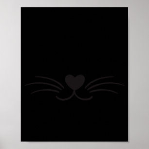 Funny Meow Kitty Cat Mustache And Whisker  Poster