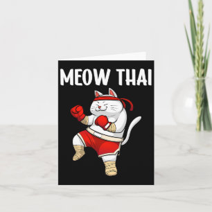 Funny Meow Thai Design For Men Women Muay Thai Box Card