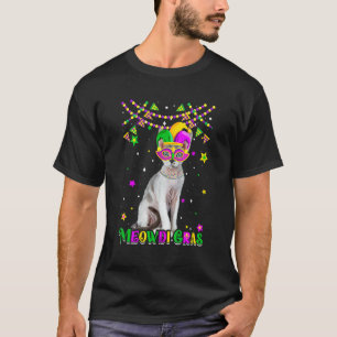 Funny Meowdi Gras Devon Rex Cat Mardi Gras Carniva T-Shirt