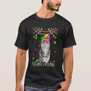 Funny Meowdi Gras Norwegian Forest Cat Mardi Gras T-Shirt