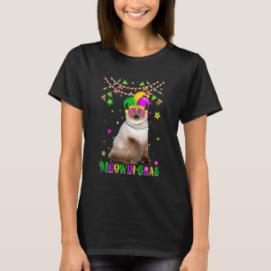 Funny Meowdi Gras Ragdoll Cat Mardi Gras Carnival T-Shirt