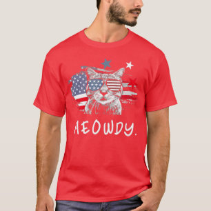 Funny Meowdy Cat Cat America Meowica Cat T-Shirt