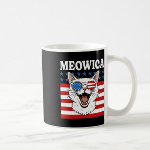 Funny Meowica Cat July 4th Independence Day Coffee Mug