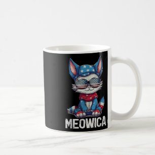 Funny Meowica Cat Patriotic Usa America Flag 4th O Coffee Mug