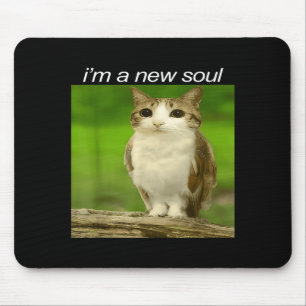Funny Meowl Cat Owl Brainrot Cursed Internet Silly Mouse Pad