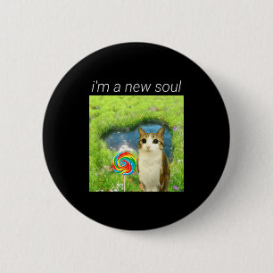 Funny Meowl Meme, Cat Owl Meme Brainrot Gen Alpha 6 Cm Round Badge