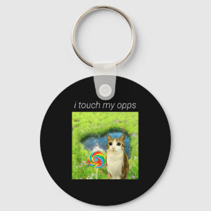 Funny Meowl Meme, Cat Owl Meme Brainrot Gen Alpha  Key Ring