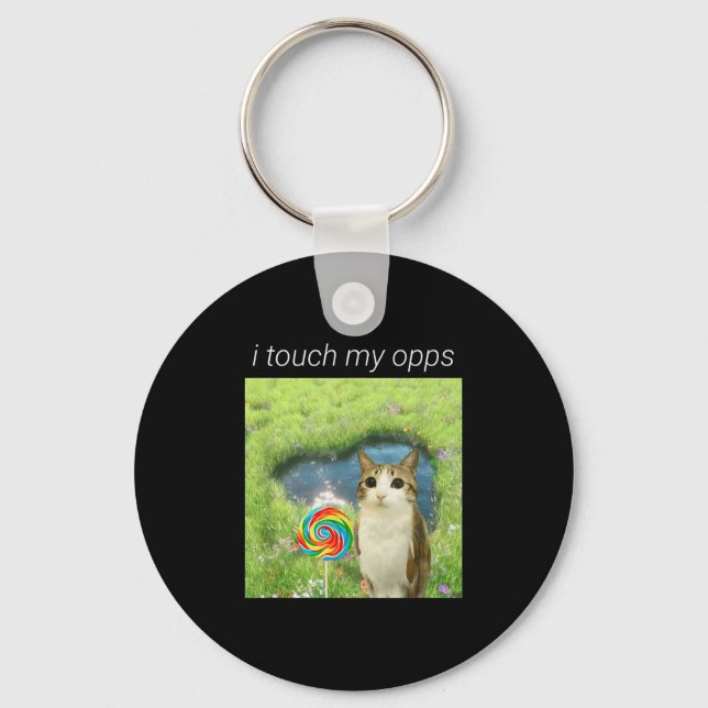 Funny Meowl Meme, Cat Owl Meme Brainrot Gen Alpha  Key Ring (Front)