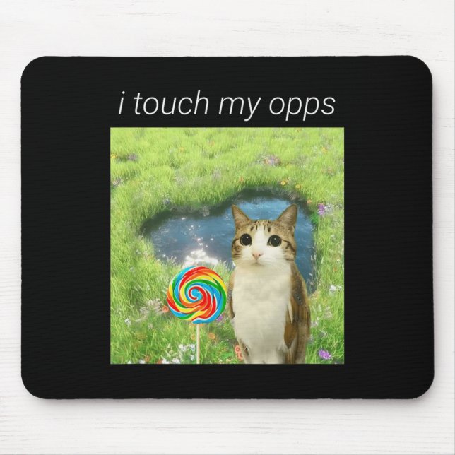 Funny Meowl Meme, Cat Owl Meme Brainrot Gen Alpha  Mouse Pad (Front)