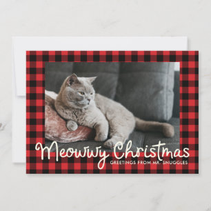 Funny Meowwy and Bwight Holiday   Photo Greeting