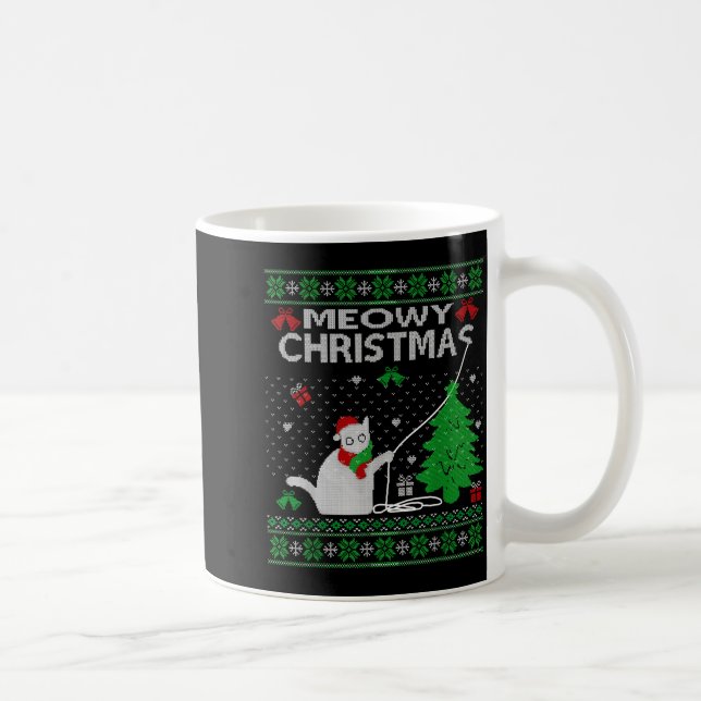 Funny Meowy Christmas Cats Xmas Cute Cat Lover Ugl Coffee Mug (Right)