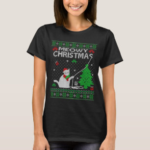 Funny Meowy Christmas Cats Xmas Cute Cat Lover Ugl T-Shirt