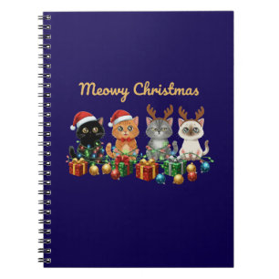 Funny Meowy Christmas Cute Cats Holiday Kittens Notebook