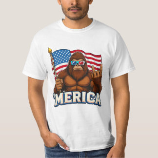 Funny Merica Bigfoot Tee, Patriotic Sasquatch Shir T-Shirt