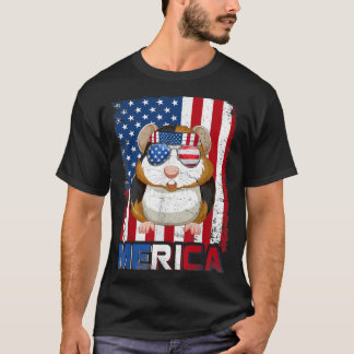 Funny Merica Guinea Pig American Flag Patriotic 4t T-Shirt