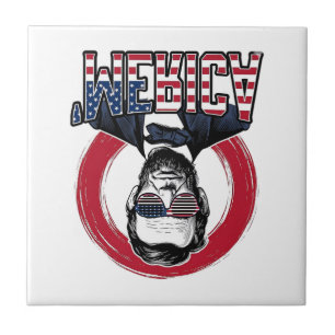 Funny Merica Patriotic President Vintage Vector De Ceramic Tile