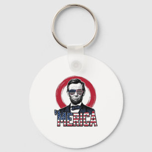 Funny Merica Patriotic President Vintage Vector De Key Ring