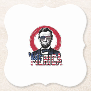 Funny Merica Patriotic President Vintage Vector De Paper Coaster
