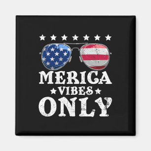 Funny Merica Vibes Only American Flag Sungles 4th Magnet
