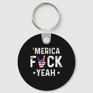 Funny Merica Yeah 4th Of July  Key Ring