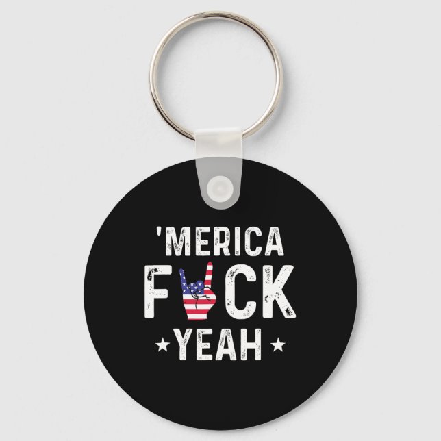 Funny Merica Yeah 4th Of July  Key Ring (Front)