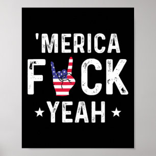 Funny Merica Yeah 4th Of July  Poster