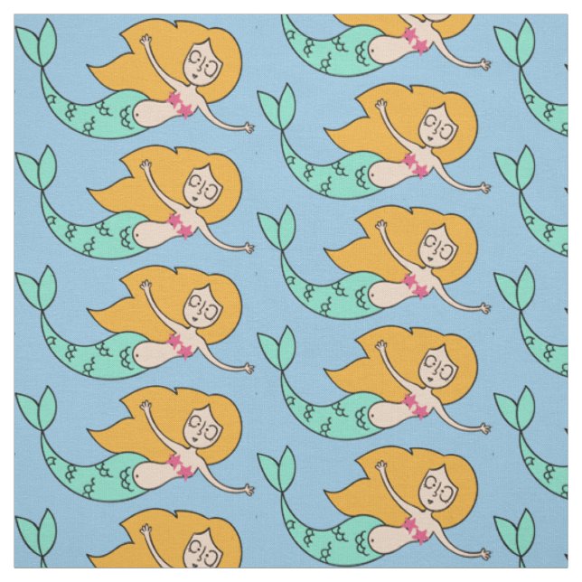 Funny Mermaid custom colour fabric (Swatch)