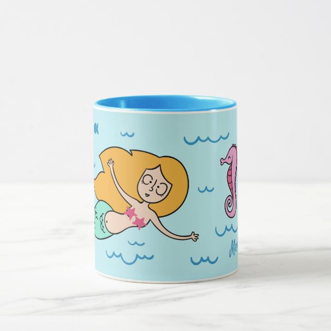 Funny Mermaid custom name mugs (Center)