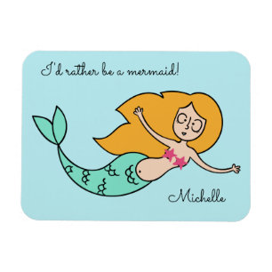 Funny Mermaid custom name & text magnet