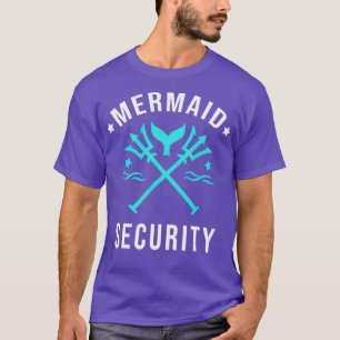 Funny Mermaid Security Turquoise Fin Fork Shirt
