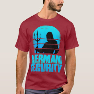 Funny Merman Mermaid Security Swimming Beach T-Shirt