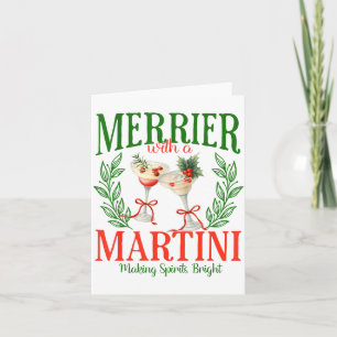 Funny Merrier With A Martini Bachelorette Merry Ch Card