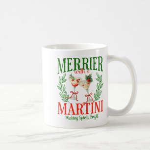 Funny Merrier With A Martini Bachelorette Merry Ch Coffee Mug