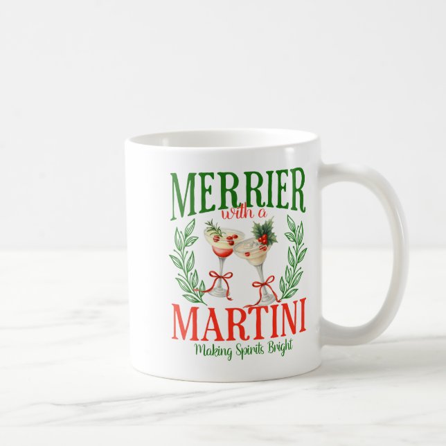 Funny Merrier With A Martini Bachelorette Merry Ch Coffee Mug (Right)