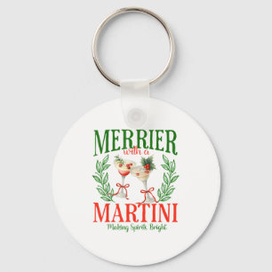 Funny Merrier With A Martini Bachelorette Merry Ch Key Ring
